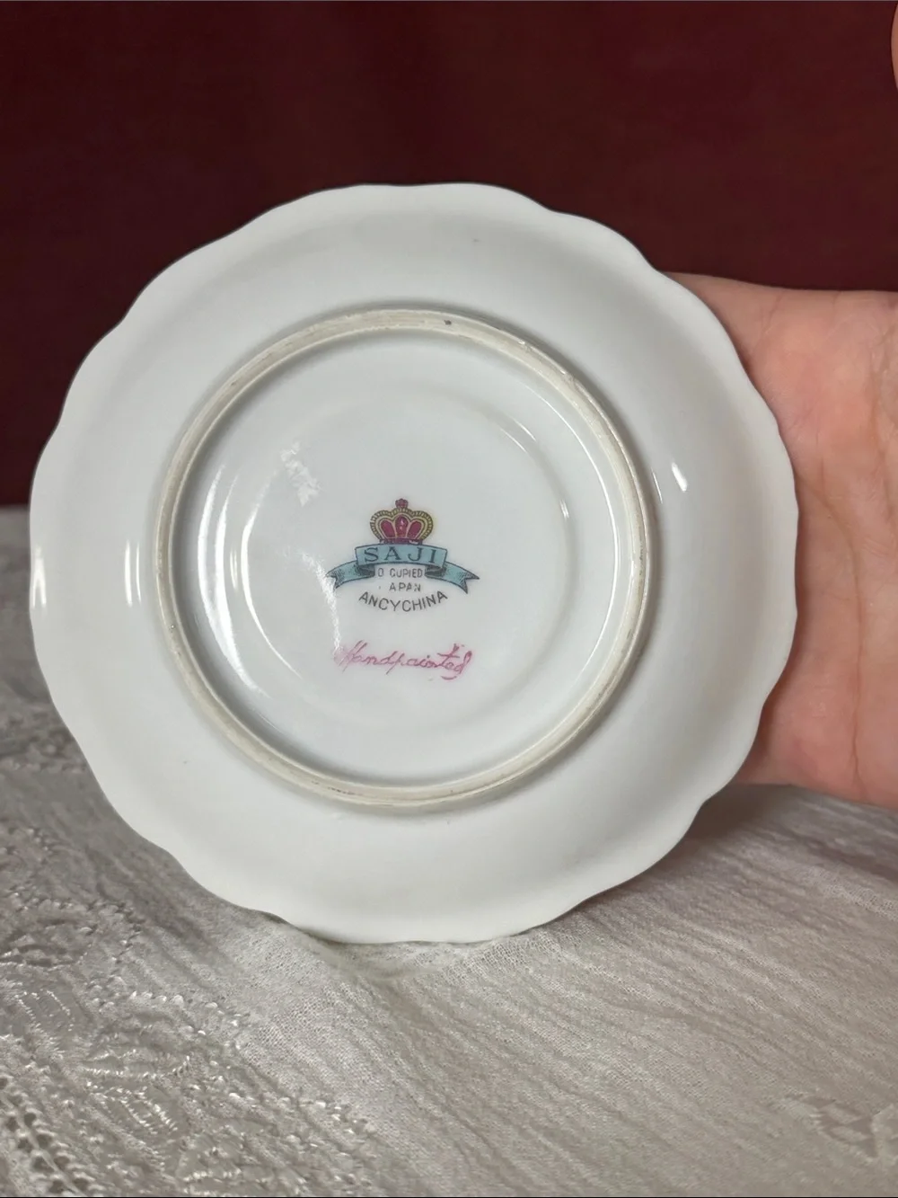 Vintage SAJI Occupied Japan Handpainted Rose Teacup & Saucer 🌹💛